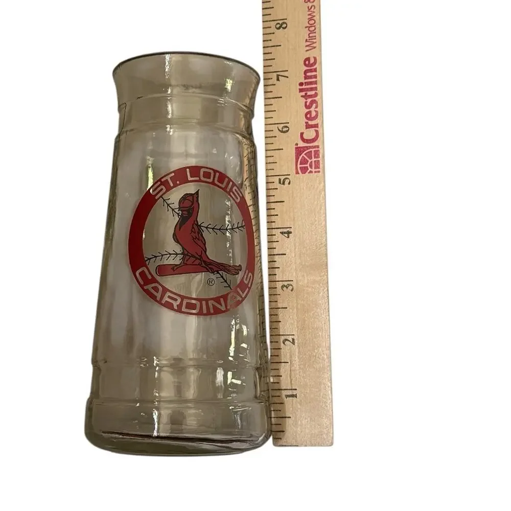 VTG St. Louis Cardinals MLB Clear Glass Beer Stein‎ Mug Barware Central Division